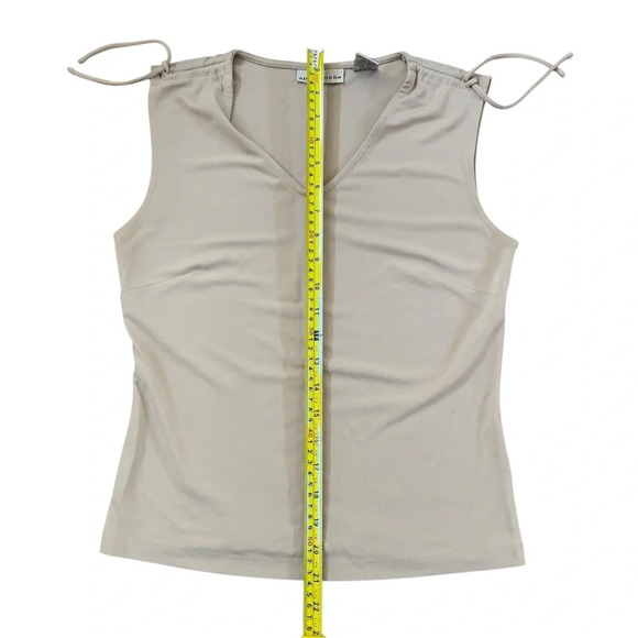 Apostrophe Sleeveless V-neck Taupe / Beige top - Picture 11 of 12